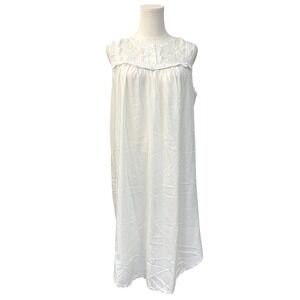 Vintage Character Nightgown Robe Peignoir Set XL Lace Embroidered Cottagecore